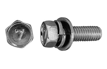 鋼 (7マーク)小形六角アプセット頭セムス小ねじ I=3 (バネ座+ISO平座 組込)