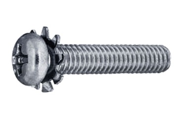 鉄 (+)ナベ頭セムス小ねじ LO=2 (外歯座金 組込)